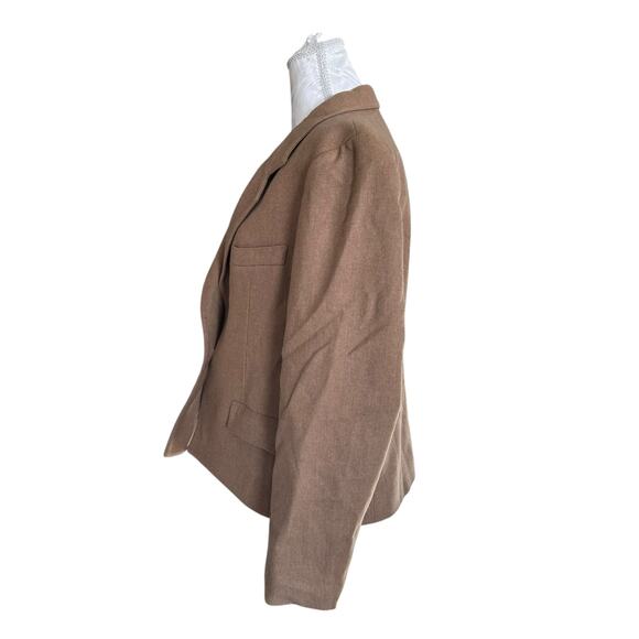 Vintage Evan Picone 100% Wool Tan Blazer Womens Sz 12 Single Breasted Academia - Picture 13 of 13